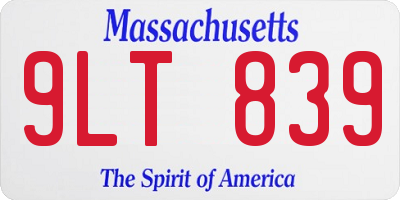 MA license plate 9LT839