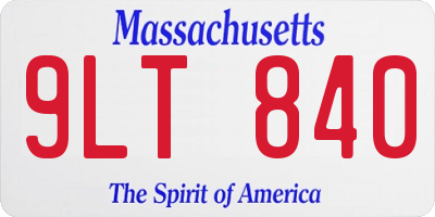 MA license plate 9LT840