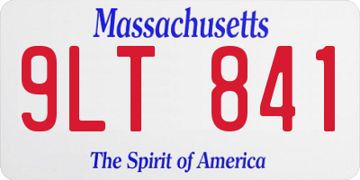 MA license plate 9LT841