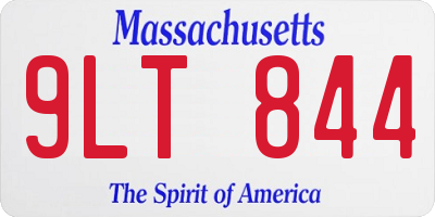 MA license plate 9LT844