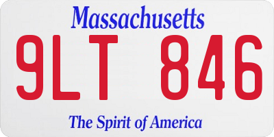 MA license plate 9LT846