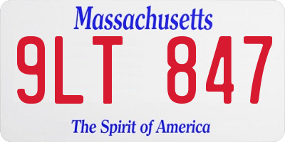 MA license plate 9LT847
