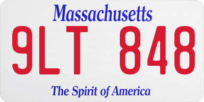 MA license plate 9LT848