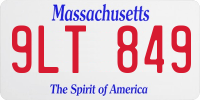 MA license plate 9LT849