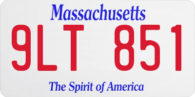 MA license plate 9LT851
