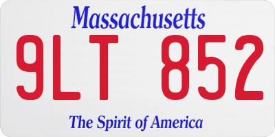 MA license plate 9LT852