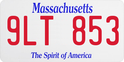 MA license plate 9LT853