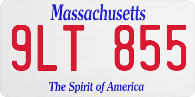MA license plate 9LT855