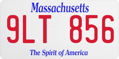 MA license plate 9LT856