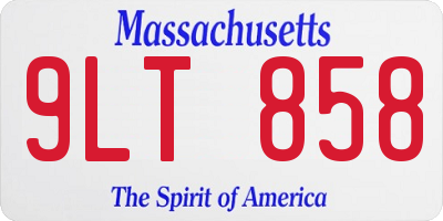 MA license plate 9LT858
