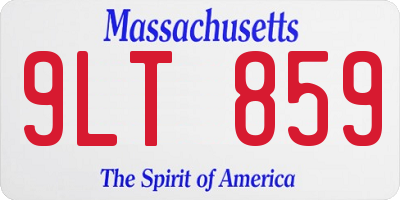 MA license plate 9LT859