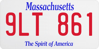 MA license plate 9LT861