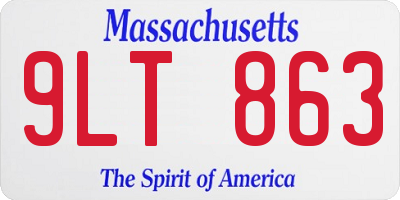 MA license plate 9LT863