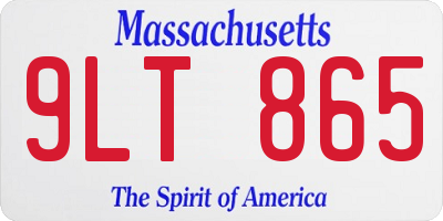 MA license plate 9LT865
