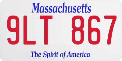 MA license plate 9LT867