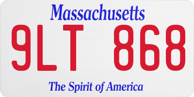 MA license plate 9LT868
