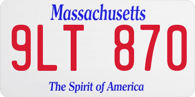 MA license plate 9LT870