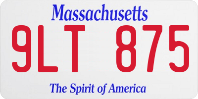 MA license plate 9LT875
