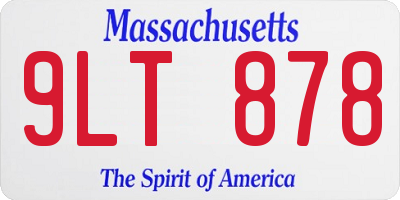 MA license plate 9LT878