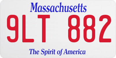 MA license plate 9LT882