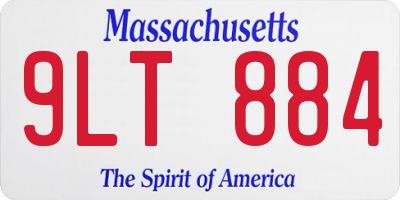 MA license plate 9LT884