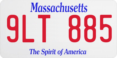 MA license plate 9LT885