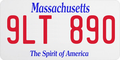 MA license plate 9LT890