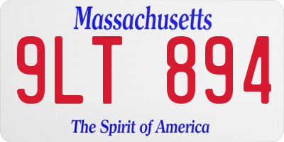 MA license plate 9LT894