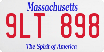 MA license plate 9LT898