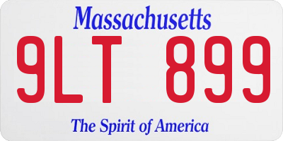 MA license plate 9LT899