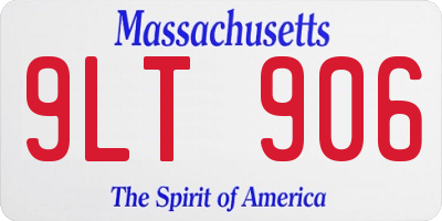 MA license plate 9LT906