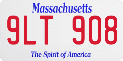 MA license plate 9LT908
