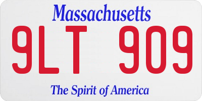 MA license plate 9LT909