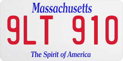 MA license plate 9LT910
