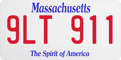 MA license plate 9LT911