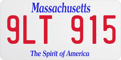 MA license plate 9LT915