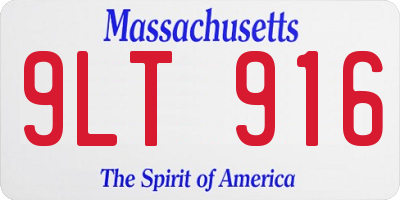 MA license plate 9LT916