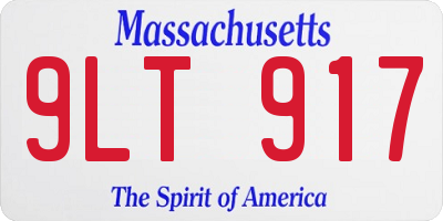 MA license plate 9LT917
