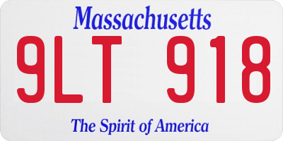 MA license plate 9LT918