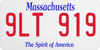 MA license plate 9LT919