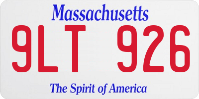MA license plate 9LT926