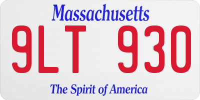 MA license plate 9LT930
