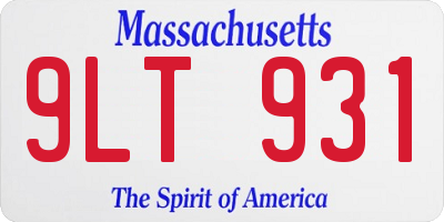 MA license plate 9LT931