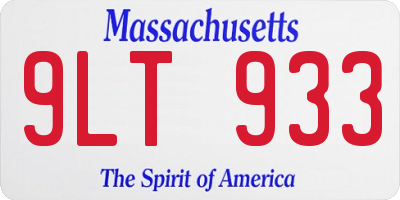 MA license plate 9LT933