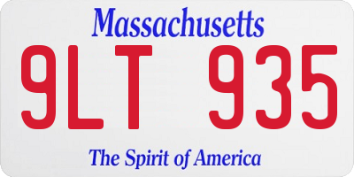 MA license plate 9LT935