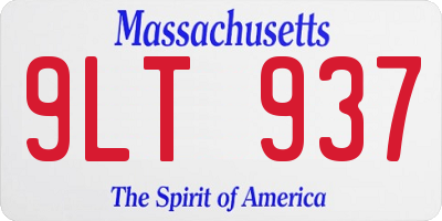 MA license plate 9LT937
