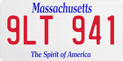 MA license plate 9LT941