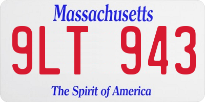 MA license plate 9LT943