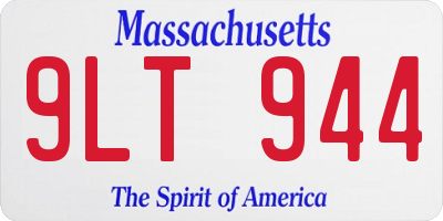 MA license plate 9LT944