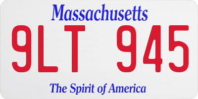 MA license plate 9LT945